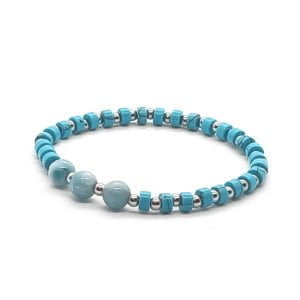 Bransoletka Angelit, Turkus, Stal chirurgiczna 14,5cm ST030