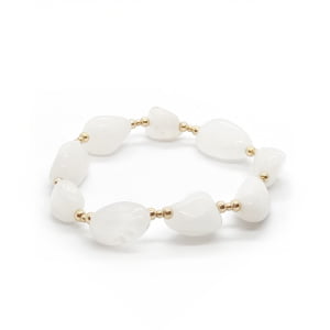 Bransoletka pozłacana, Kwarc lodowy 15,5cm KAM074