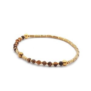 Bransoletka damska Tygrysie Oko i Hematyt 15,5cm KAM302