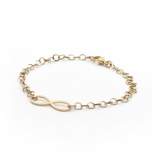 Bransoletka pozłacana Nieskończoność – max. dł. 18,5cm – W149 Stal chirurg.