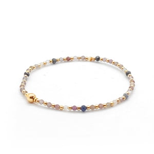 Bransoletka pozłacana Sodalit i Ametyst 15,5cm KAM284