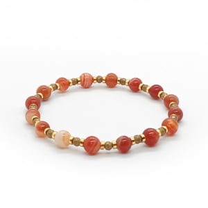 Bransoletka kamienie Agat i hematyt 16,5cm KAM201