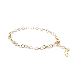 Bransoletka pozłacana Piórko – max. dł. 19cm – W146 Stal chirurgiczna