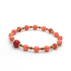 Bransoletka kamienie Koral bambusowy Hematyt Agat – 16cm KAM173