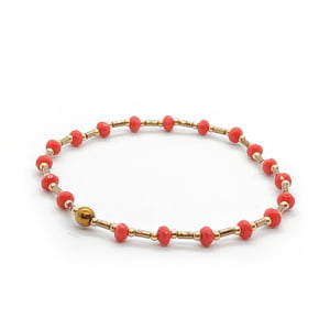 Bransoletka pozłacana Jadeit i hematyt 17cm KAM176 Stal chirurgiczna