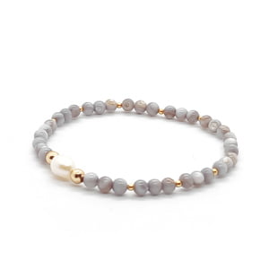 Bransoletka pozłacana z perłą naturalną hodowlaną 16,5cm KAM330