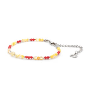 Bransoletka Cytryn, Koral – kamienie naturalne 17-21cm KAM379 Stal Chir.