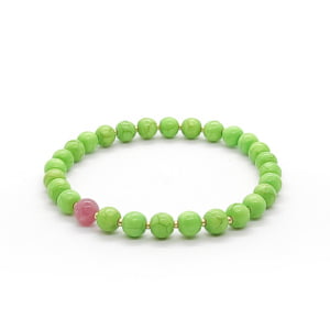 Bransoletka pozłacana Turmalin i Howlit 16,5cm KAM505