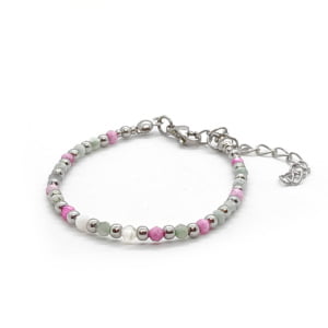 Bransoletka Agat - kamienie naturalne 14,5-18,5cm KAM543, Stal chir.