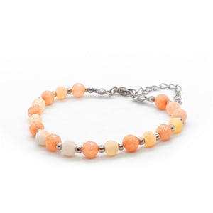 Bransoletka Agat – kamienie naturalne 17,5-21,5cm KAM546, Stal chir.