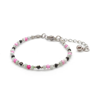 Bransoletka Turmalin, Agat i Stal chir. – 15,5-19,5cm KAM550