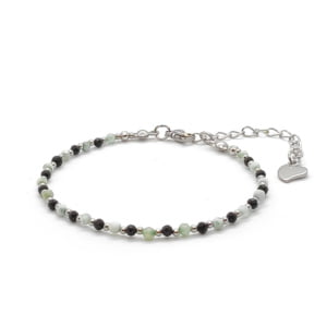 Bransoletka Turmalin, Agat i Stal chir. – 17,5-21,5cm KAM551