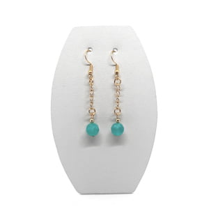 Kolczyki pozłacane, Amazonit, stal chirurgiczna KOL023 Kolczyki ADIRE