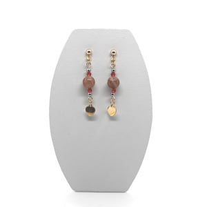 Kolczyki pozłacane Czerwony spinel, Kamień księżycowy, Stal chirurgiczna KOL048 Kolczyki ADIRE