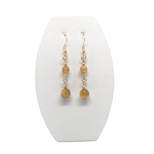 Kolczyki pozłacane Tygrysie oko, Cytryn, Stal chirurgiczna KOL057 Biżuteria ADIRE