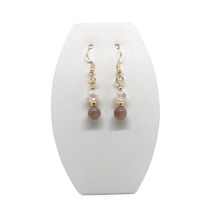 Kolczyki pozłacane Kamień księżycowy, Cytryn, Stal chirurgiczna KOL067 Kolczyki ADIRE