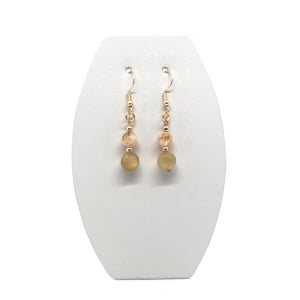 Kolczyki pozłacane Tygrysie oko, Cytryn, Stal chirurgiczna KOL056 Biżuteria ADIRE