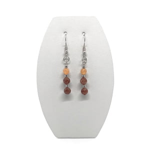 Kolczyki Awenturyn, Granat pomarańczowy, stal chirurgiczna KOL018 Kolczyki ADIRE