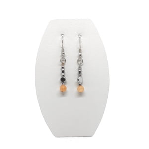 Kolczyki wiszące Awenturyn, Hematyt, stal chirurgiczna KOL037 Biżuteria ADIRE