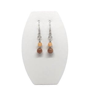 Kolczyki wiszące Kamień księżycowy, Awenturyn, Stal chirurgiczna KOL039 Biżuteria ADIRE