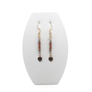 Kolczyki pozłacane Czerwony spinel, Hematyt, Stal chirurgiczna KOL045 Kolczyki ADIRE