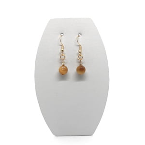 Kolczyki pozłacane Tygrysie oko, Stal chirurgiczna KOL055 kolczyki ADIRE