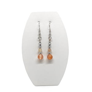 Kolczyki Kwarc rutylowany, Agat bursztynowy, stal chir. KOL008 Biżuteria ADIRE