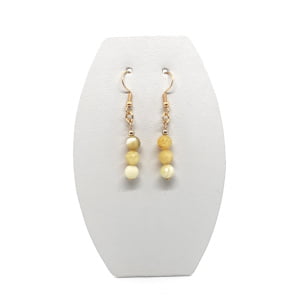 Kolczyki pozłacane, Opal żólty, stal chirurgiczna KOL022 Biżuteria ADIRE