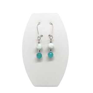 Kolczyki wiszące Amazonit, stal chirurgiczna KOL031 Biżuteria ADIRE