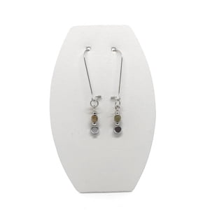 Kolczyki Turmalin, Hematyt, Stal chirurgiczna KOL044 Biżuteria ADIRE