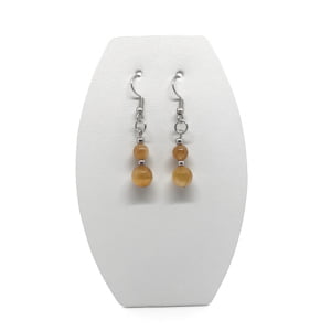 Kolczyki Tygrysie oko, Cytryn, Stal chirurgiczna KOL058 Biżuteria ADIRE