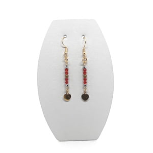 Kolczyki pozłacane Czerwony spinel, Hematyt, Stal chirurgiczna KOL046 Kolczyki ADIRE