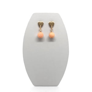 Kolczyki pozłacane Jadeit brzoskwiniowy, stal chir. KOL001 Kolczyki ADIRE