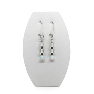 Kolczyki wiszące Turmalin czarny, Opal, Stal chirurgiczna KOL042 Kolczyki ADIRE