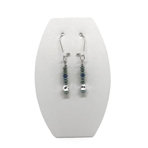 Kolczyki wiszące Hematyt metalizowany, stal chirurgiczna KOL034 Kolczyki ADIRE