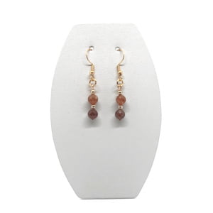 Kolczyki pozłacane, Granat pomarańczowy, stal chirurgiczna KOL025 Biżuteria ADIRE