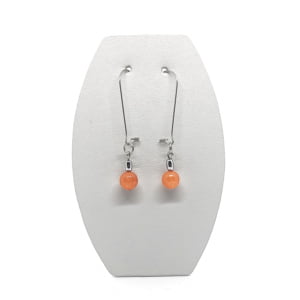 Kolczyki wiszące Jadeit pomarańczowy, stal chirurgiczna KOL032 Kolczykji ADIRE