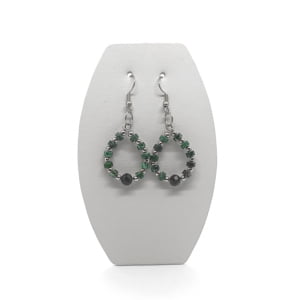 Kolczyki Jaspis, Obsydian, Stal chirurgiczna KOL092 Kolczyki Adire