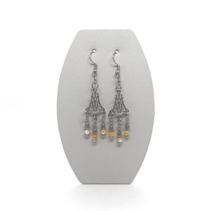 Kolczyki Masa perłowa, Hematyt, Stal chirurgiczna KOL095 Kolczyki Adire