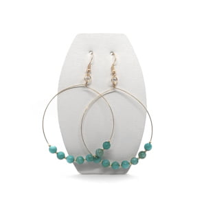 Kolczyki pozłacane duże koła Masa perłowa, Stal chirurgiczna KOL070 Kolczyki ADIRE