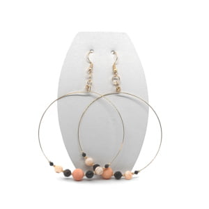 Kolczyki pozłacane koła, Turmalin, Obsydian, Jadeit, Stal chirurgiczna KOL068 Kolczyki ADIRE