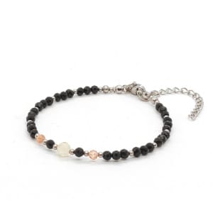 Bransoletka Turmalin, Cytryn, Kamień księżycowy 15,5-19,5cm KAM810 Stal chirurgiczna