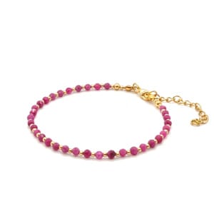 Bransoletka Rubin 17,5-21,5cm KAM885 Pozłacana stal chirurgiczna