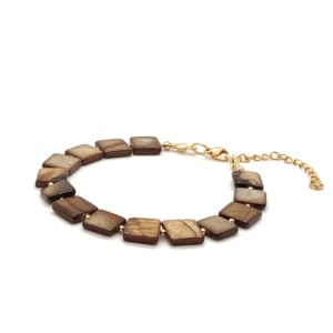 Bransoletka Masa perłowa 19-23cm KAM863 Stal chirurgiczna pozłacana