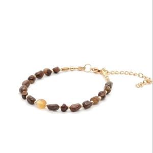 Bransoletka Tygrysie oko 15,5-19,5cm KAM855 Pozłacana stal chirurgiczna