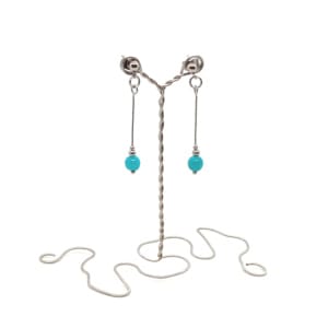 Kolczyki sztyfty- Jadeit morski, Stal chirurgiczna KOL143