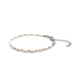 Bransoletka Białe Perły naturalne hodowlane 16-20cm KAM1021 stal chirurgiczna