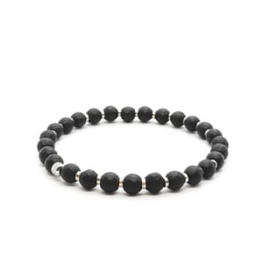 Bransoletka męska Onyks fasetowany - 16,5cm KAM1017, Stal chirurgiczna