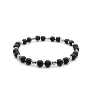 Bransoletka męska Onyks fasetowany - 18,5cm KAM1020, Stal chirurgiczna