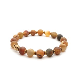 Bransoletka Agat słoneczny i Hematyt - 16,5cm KAM1006